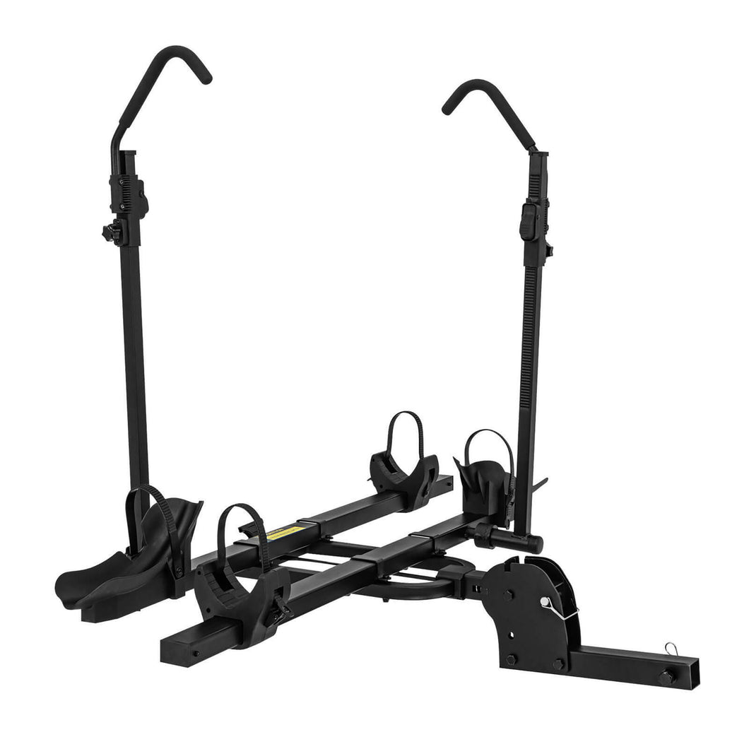 Gymax 2'' Hitch Mount Bike Rack w/ Tilt-able Design for Easy Trunk Access Straps