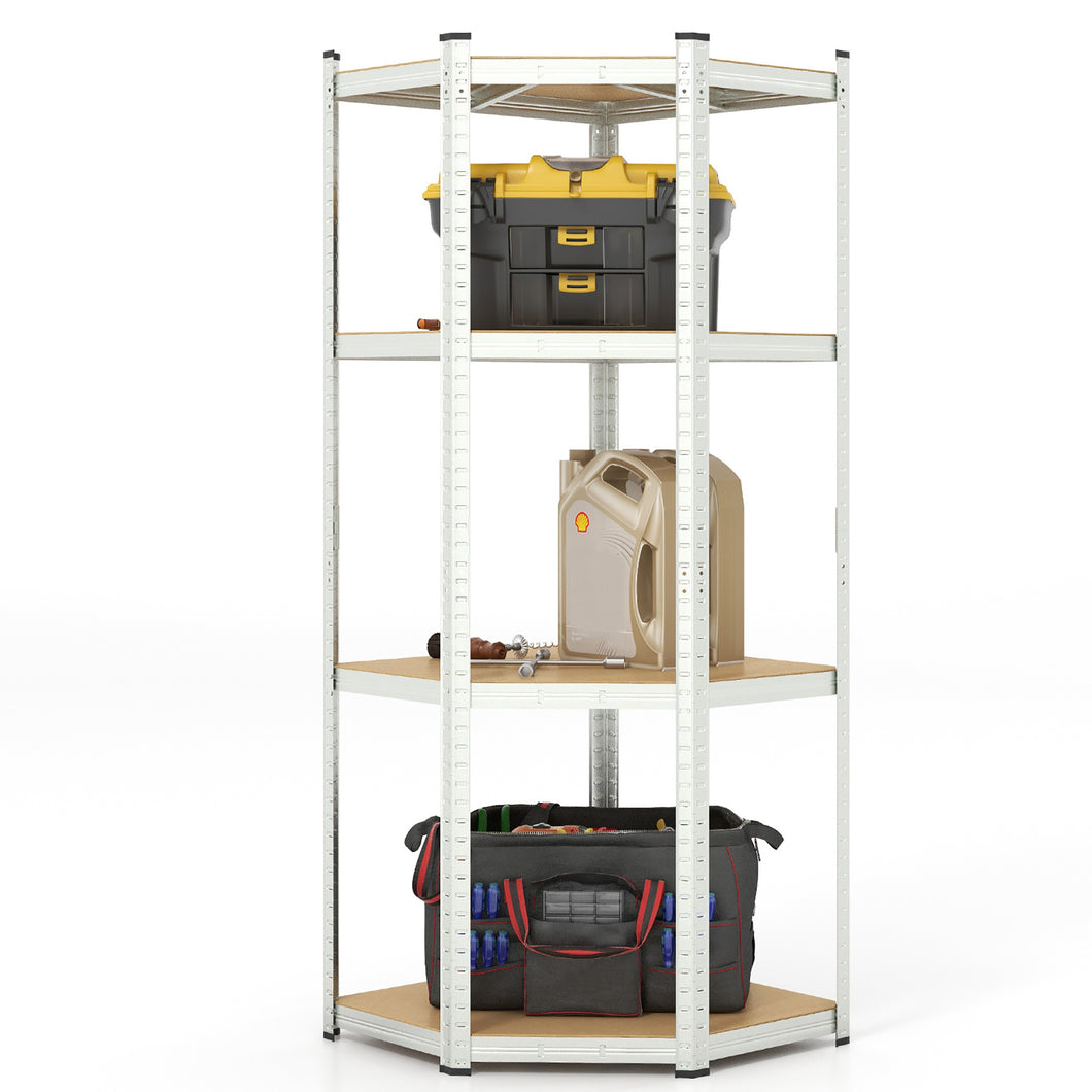 Gymax 4-Tier Adjustable Garage Storage Utility Rack Corner Shelving Unit for Warehouse