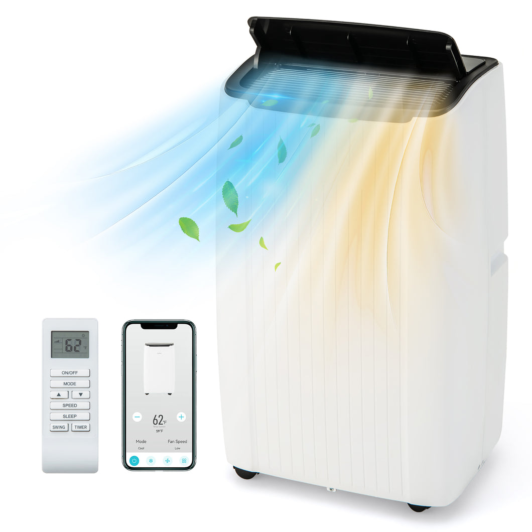 Gymax 4-in-1 Portable Air Conditioner 12000 BTU Smart Floor Air Cooler w/ Heater Fan & Dehumidifier