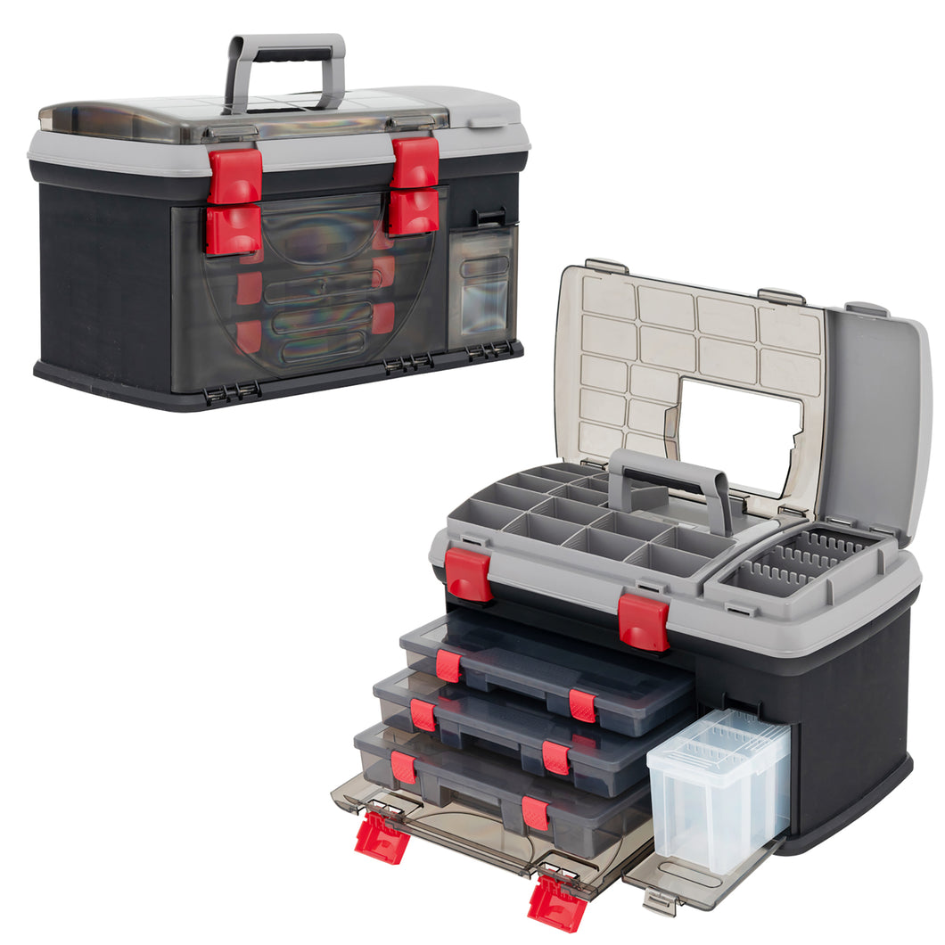 Gymax 5 Layers Fishing Tackle Box w/ Dividers & Top Storage 3 Removable Utility Boxes