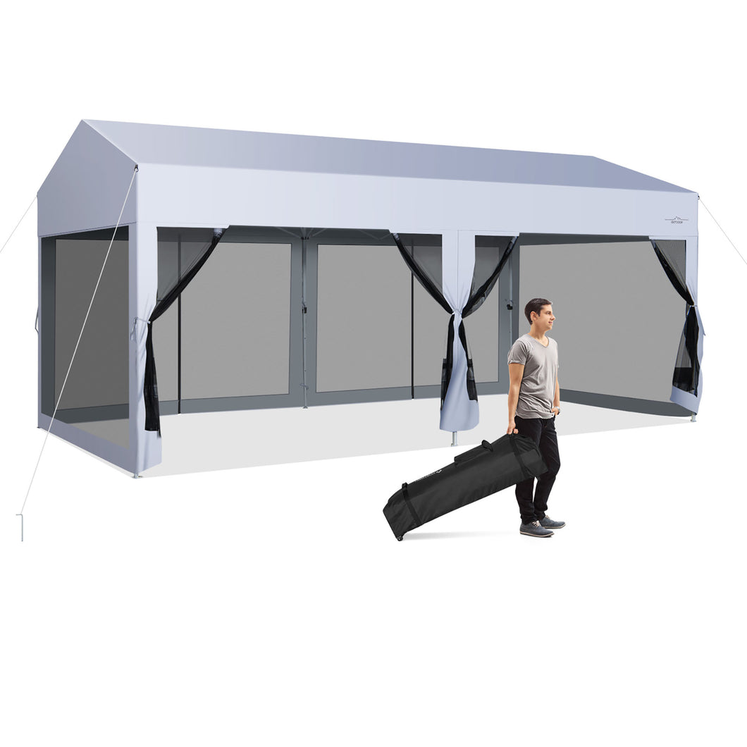 Gymax Outdoor Portable 10' x 20' Pop Up Canopy Tent with  Wheeled Bag