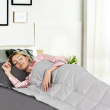 Load image into Gallery viewer, Gymax Weighted Blanket 12 lbs Full /Queen Size Cotton Blanket Glass Beads Light Gray
