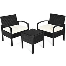 Load image into Gallery viewer, Gymax 3PCS Patio Rattan Furniture Set Table &amp; Chairs Set with Coushions Outdoor
