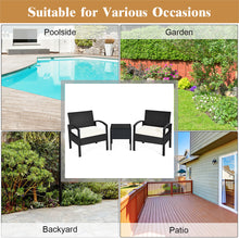 Load image into Gallery viewer, Gymax 3PCS Patio Rattan Furniture Set Table &amp; Chairs Set with Coushions Outdoor
