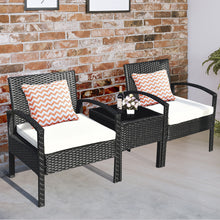 Load image into Gallery viewer, Gymax 3PCS Patio Rattan Furniture Set Table &amp; Chairs Set with Coushions Outdoor
