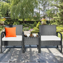Load image into Gallery viewer, Gymax 3PCS Patio Rattan Furniture Set Table &amp; Chairs Set with Coushions Outdoor
