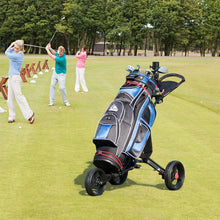 Load image into Gallery viewer, Gymax Foldable 3 Wheel Golf Pull Push Cart Trolley w/ Umbrella Scorecard Drink Holder

