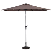 Load image into Gallery viewer, Gymax 10ft Patio Solar Umbrella LED Patio Market Steel Tilt w/ Crank Outdoor (Tan)
