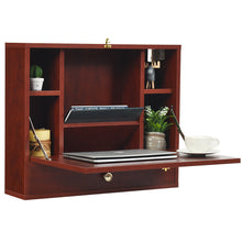 Load image into Gallery viewer, Gymax Wall Mounted Folding Laptop Desk Hideaway Organizer Storage Space Saver w/Drawer
