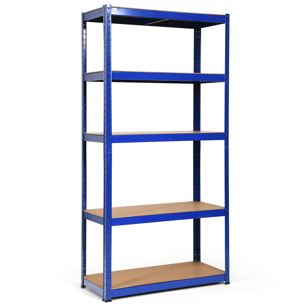 Gymax 72'' Heavy Duty Storage Shelf Steel Metal Garage Rack 5 Level Adjustable Blue