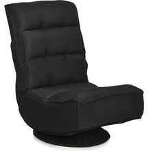 Load image into Gallery viewer, Gymax Gaming Chair Fabric 5-Position Folding Lazy Sofa 360 Degree Swivel Black
