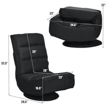 Load image into Gallery viewer, Gymax Gaming Chair Fabric 5-Position Folding Lazy Sofa 360 Degree Swivel Black
