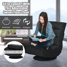Load image into Gallery viewer, Gymax Gaming Chair Fabric 5-Position Folding Lazy Sofa 360 Degree Swivel Black
