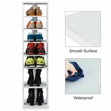 Load image into Gallery viewer, Gymax Wooden Shoes Storage Stand 7 Tiers Shoe Rack Organizer Multi-shoe Rack Shoebox
