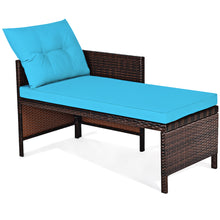 Load image into Gallery viewer, Gymax 3PCS Patio Wicker Rattan Sofa Set Outdoor Sectional Conversation Set Turquoise
