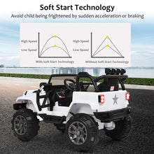 Load image into Gallery viewer, Gymax 12V Kids Ride On Truck Car w/Bluetooth Remote Control MP3 Music LED Lights White
