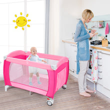 Load image into Gallery viewer, Gymax Foldable Baby Crib Playpen Travel Infant Bassinet Bed Mosquito Net Music w Bag
