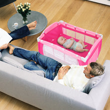 Load image into Gallery viewer, Gymax Foldable Baby Crib Playpen Travel Infant Bassinet Bed Mosquito Net Music w Bag
