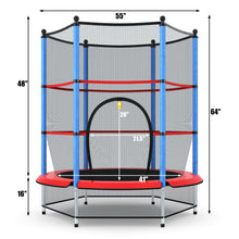 Load image into Gallery viewer, Gymax Youth Jumping Round Trampoline 55&#39;&#39; Exercise W/ Safety Pad Enclosure Combo Kids
