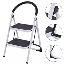 Load image into Gallery viewer, Gymax 2 Step Ladder Folding Stool Heavy Duty 330Lbs Capacity Industrial Lightweight
