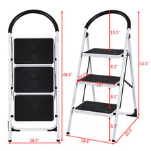 Load image into Gallery viewer, Gymax 3 Step Ladder Folding Stool Heavy Duty 330Lbs Capacity Industrial Lightweight
