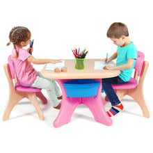 Load image into Gallery viewer, Gymax Plastic Children Kids Table &amp; Chair Set 3 PC Play Furniture
