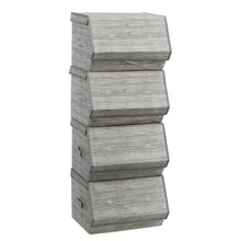 Load image into Gallery viewer, Gymax Set of 4 Large Stackable Bins Cubes W/Lids Storage Organizers
