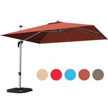 Load image into Gallery viewer, Gymax 10Ft Square Offset Hanging Patio Umbrella 360 Degree Tilt w/ Base
