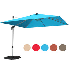 Load image into Gallery viewer, Gymax 10Ft Square Offset Hanging Patio Umbrella 360 Degree Tilt w/ Base
