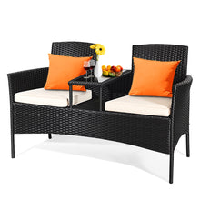 Load image into Gallery viewer, Gymax One piece Rattan Sofa Set Garden Lawn conjoined Cushioned Seat Furniture
