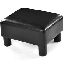 Load image into Gallery viewer, Gymax PU Leather Ottoman Rectangular Footrest Small Stool Black/Red/White

