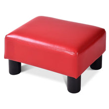 Load image into Gallery viewer, Gymax PU Leather Ottoman Rectangular Footrest Small Stool Black/Red/White
