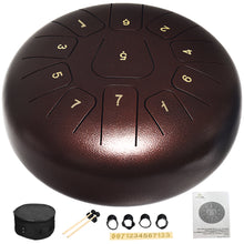Load image into Gallery viewer, Gymax 10&#39;&#39; Steel Tongue Drum 11 Notes Handpan Drum w/ Bag Mallets &amp; Finger Picks
