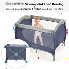 Load image into Gallery viewer, Gymax Foldable Baby Playard Portable Playpen Nursery Center w/ Changing Station Grey
