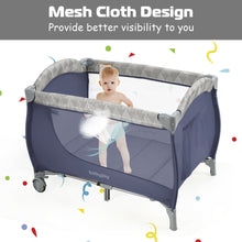 Load image into Gallery viewer, Gymax Foldable Baby Playard Portable Playpen Nursery Center w/ Changing Station Grey
