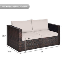 Load image into Gallery viewer, Gymax 4PCS Rattan Corner Sofa Set Patio Outdoor Furniture Set w/ Beige Cushions
