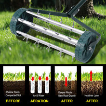 Load image into Gallery viewer, Gymax Rolling Garden Lawn Aerator Roller Home Grass Steel Handle
