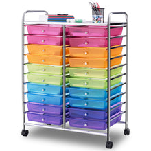 Load image into Gallery viewer, Gymax Office Rolling Cart 20 Storage Drawers Scrapbook Paper Studio Organizer Mutli Color
