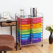 Load image into Gallery viewer, Gymax Office Rolling Cart 20 Storage Drawers Scrapbook Paper Studio Organizer Mutli Color
