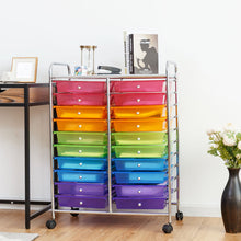 Load image into Gallery viewer, Gymax Office Rolling Cart 20 Storage Drawers Scrapbook Paper Studio Organizer Mutli Color
