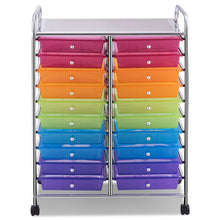 Load image into Gallery viewer, Gymax Office Rolling Cart 20 Storage Drawers Scrapbook Paper Studio Organizer Mutli Color
