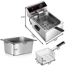 Load image into Gallery viewer, Gymax 1700W Deep Fryer Electric Commercial Tabletop Restaurant Frying w/ Basket Scoop
