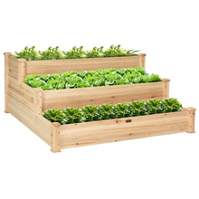 Load image into Gallery viewer, Gymax Outdoor Garden 3 Tier Wooden Elevated Raised Vegetable Planter Gardening Kit
