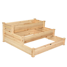 Load image into Gallery viewer, Gymax Outdoor Garden 3 Tier Wooden Elevated Raised Vegetable Planter Gardening Kit
