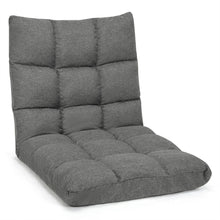 Load image into Gallery viewer, Gymax Adjustable Folding Gaming Chair Cushioned Floor Chair Adjustable Folding Lazy Sofa Gray
