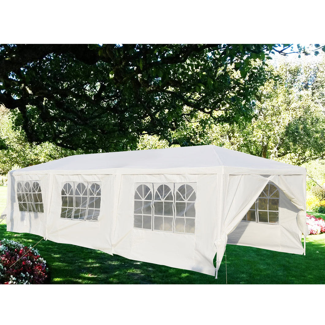Gymax White Wedding Tent 10'x30'Outdoor Party Canopy Events