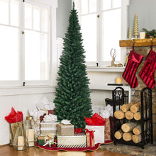 Load image into Gallery viewer, Gymax  9&#39; PVC Artificial Christmas Tree Holiday Decor Slim Pencil Tree Metal Stand
