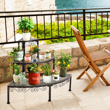 Load image into Gallery viewer, Gymax 3 Tier Corner Metal Flower Pot Pots Rack Plant Shelf Display Stair Step Ladder
