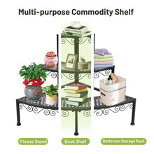 Load image into Gallery viewer, Gymax 3 Tier Corner Metal Flower Pot Pots Rack Plant Shelf Display Stair Step Ladder
