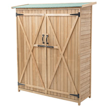 Load image into Gallery viewer, Gymax Garden Outdoor Wooden Storage Shed Cabinet Double Doors Fir Wood Lockers
